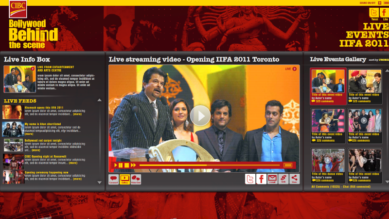 A screen shot of an event with the opening of iifa 2 0 1 1 toronto.