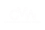 A green background with the words canadian music week written in white.